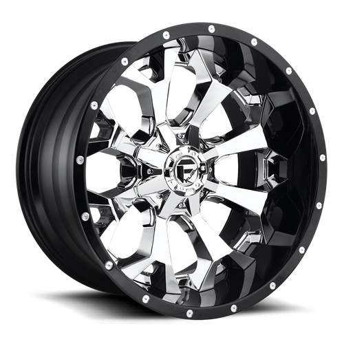 Fuel Offroad D246 ASSAULT Chrome Plated Gloss Black Lip 22x12 -44 6x135|6x139.7mm 106.1mm - 2 PIECE
