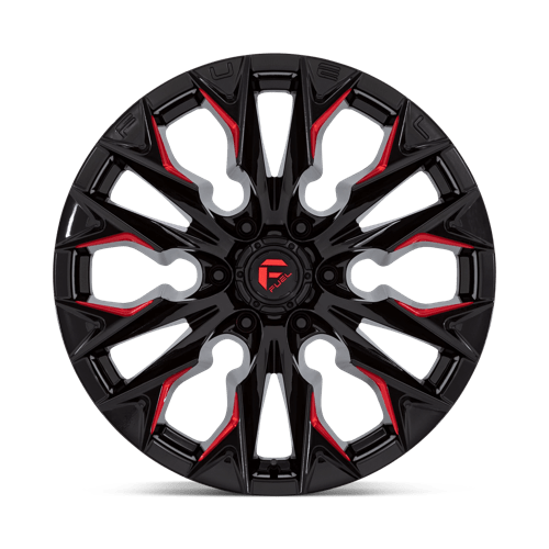 Fuel Offroad D823 FLAME Gloss Black Mill W/ Candy Red 20x9 +1 6x139.7mm 106.1mm
