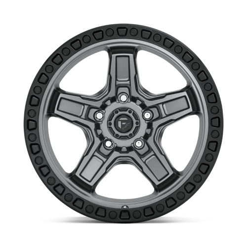 Fuel Offroad D698 KICKER Matte Gunmetal Black Bead Ring 17x9 -12 5x127mm 71.5mm