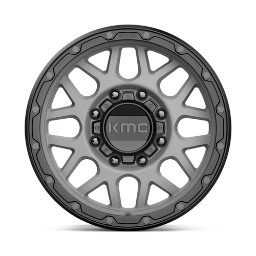 KMC KM535 GRENADE OFF-ROAD Matte Gray W/ Matte Black Lip 17x9 +18 8x180mm 124.2mm