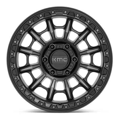 KMC KM547 CARNAGE Satin Black W/ Gray Tint 17x9 -12 6x139.7mm 106.1mm