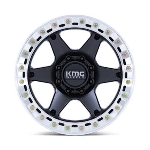 KMC KM238 VI BEADLOCK Satin Black W/ Machined Ring 20x10 -48 5x127mm 71.5mm