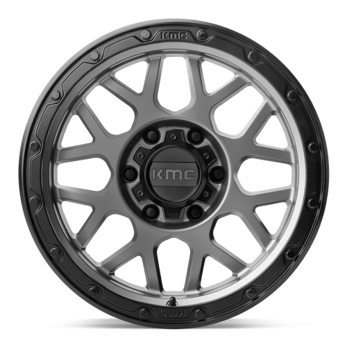 KMC KM535 GRENADE OFF-ROAD Matte Gray W/ Matte Black Lip 17x8.5 0 6x120mm 66.9mm