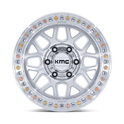 KMC KM549 GRS Gloss Silver W/ Machined Face 17x9 +18 6x120mm 66.9mm