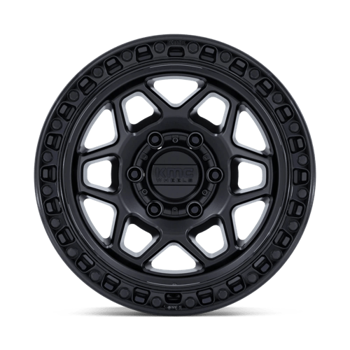 KMC KM553 TORX Matte Black W/ Gloss Black Lip 17x9 -12 5x127mm 71.5mm