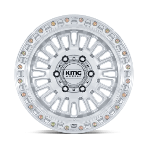 KMC KM554 AZTEC Gloss Silver W/ Machined Face 17x8.5 +25 6x114.3mm 66.1mm