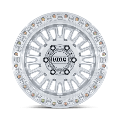 KMC KM554 AZTEC Gloss Silver W/ Machined Face 17x8.5 0 6x114.3mm 66.1mm