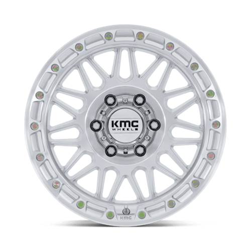 KMC KM555 ATTACK Gloss Silver W/ Machined Face 17x8.5 0 6x114.3mm 66.1mm