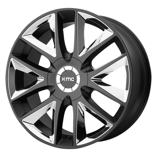 KMC KM710 TAKEDOWN Satin Black W/ Chrome Inserts 22x9.5 +30 6x135|6x139.7mm 100.3mm