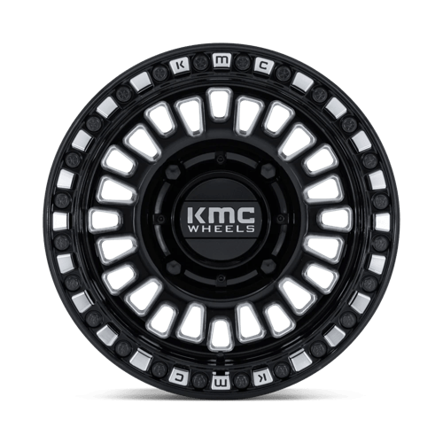 KMC KS242 AZTEC UTV BEADLOCK Gloss Black Milled 15x7 +38 4x137mm 96mm