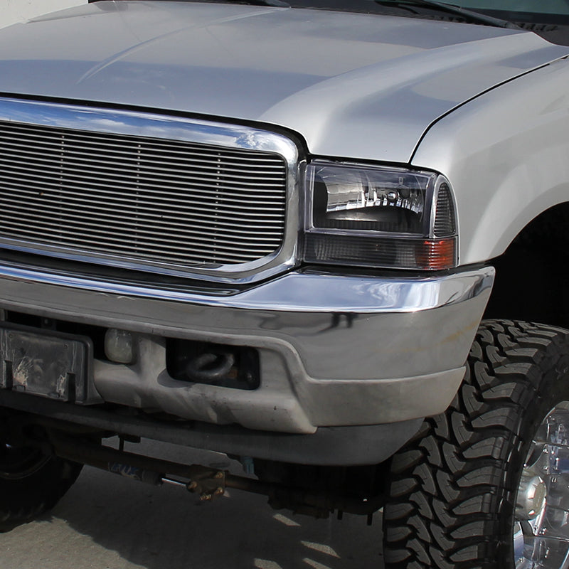 1999-2004 Ford F-250/F-350/F-450/F-550/Excursion Factory style Headlights (Matte Black Housing/Clear Lens)