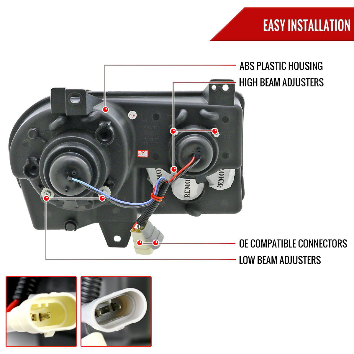 2005-2010 Chrysler 300 Base/LX/Touring Projector Headlights (Chrome Housing/Clear Lens)