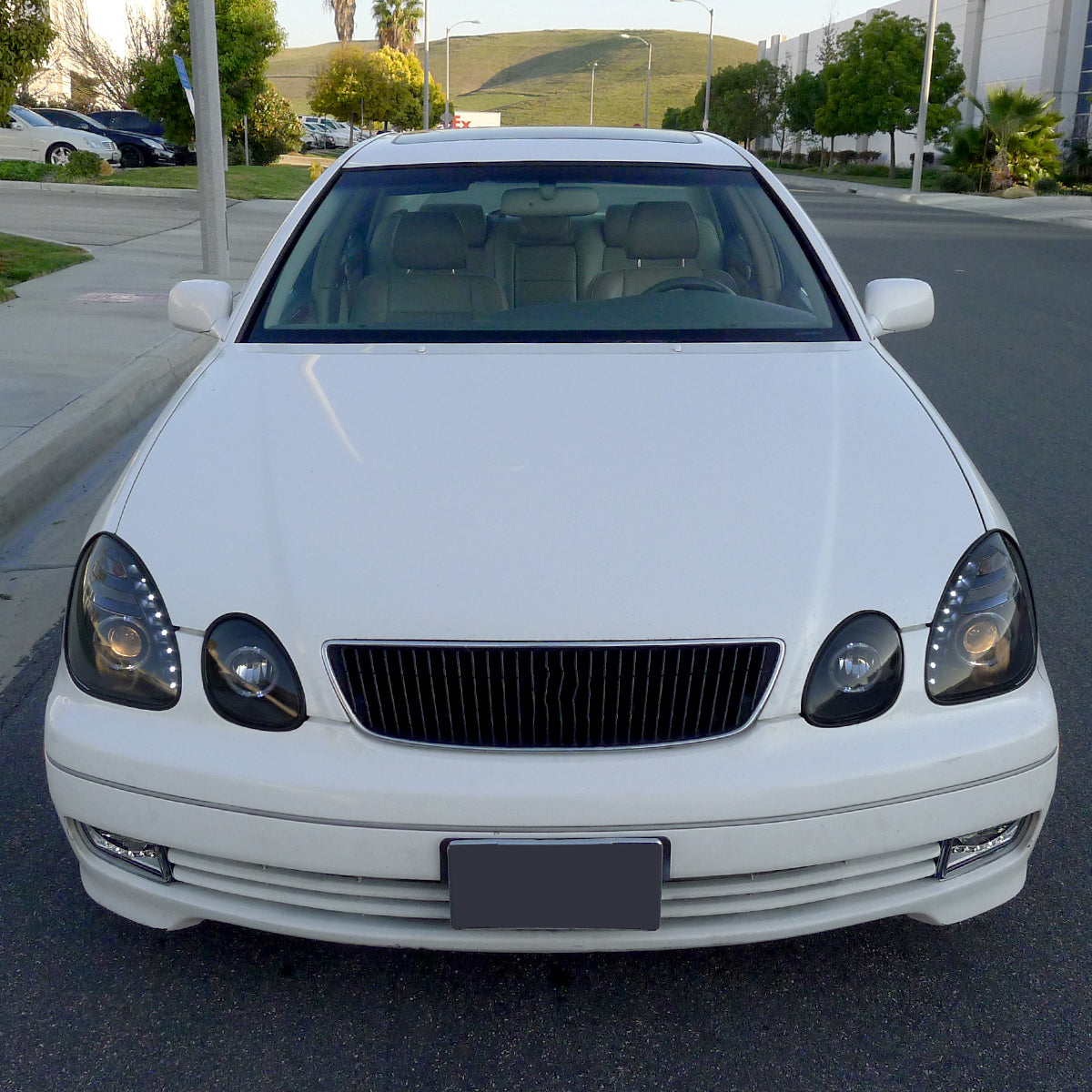 1998-2005 Lexus GS300/GS400/GS430 Halo Projector Headlights w/ SMD LED Light Strip (Black Housing/Smoked Lens)