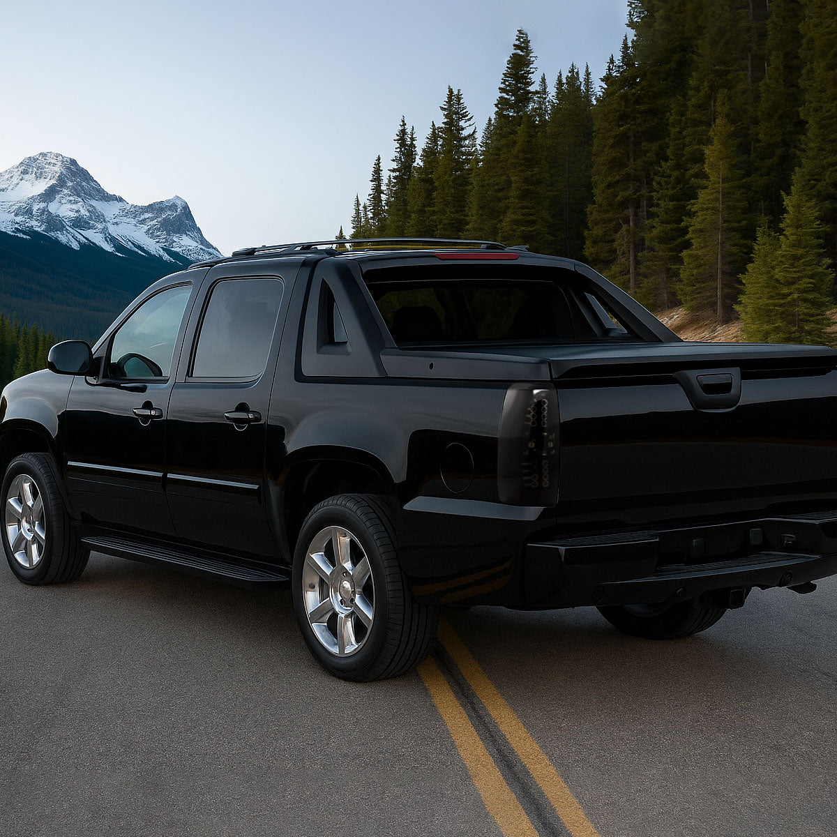 2007-2012 Chevrolet Avalanche LED Tail Lights (Glossy Black Housing/Smoked Lens)