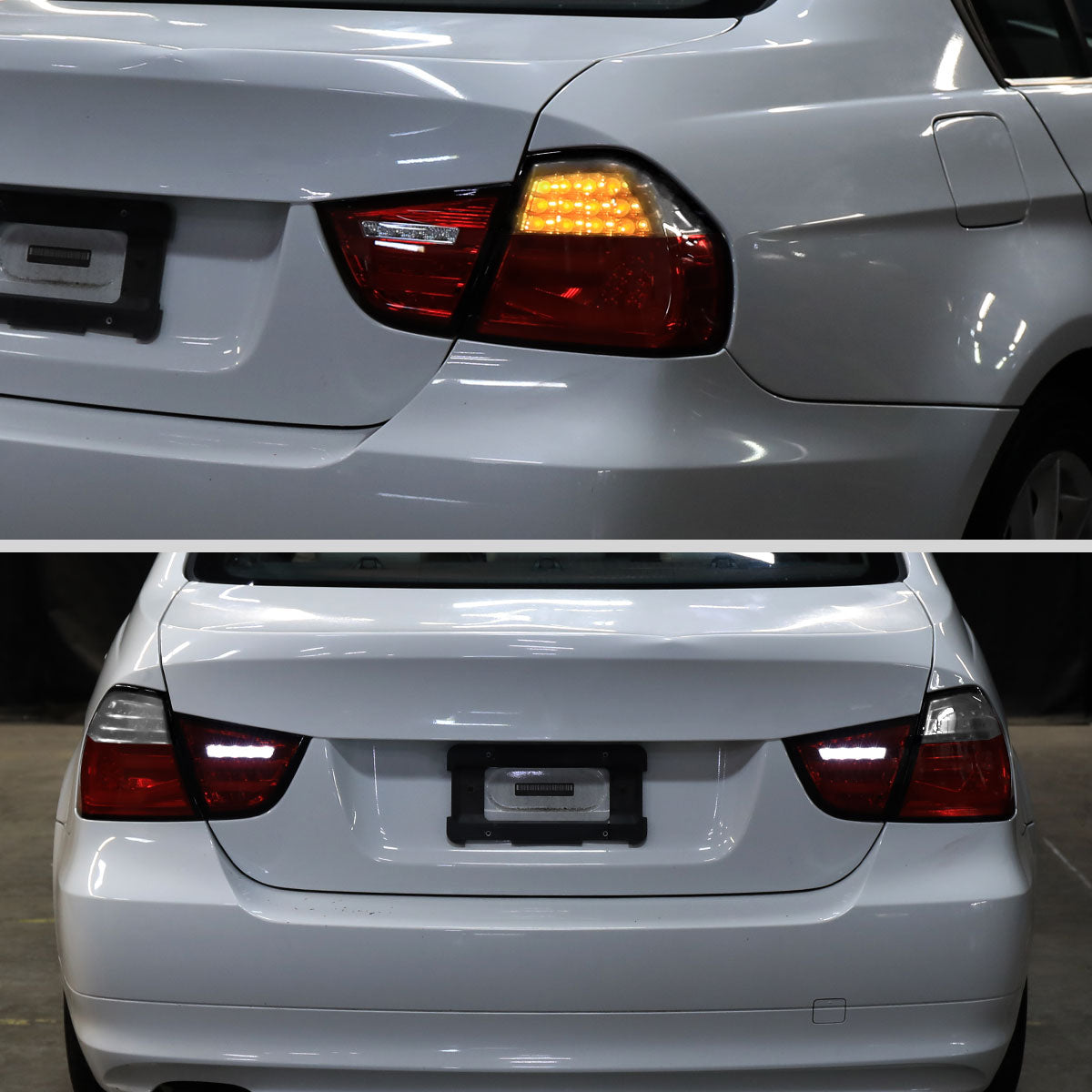 2009-2011 BMW E90 3-Series 4Dr Sedan Red LED Tail Light (Chrome Housing/Red Clear Lens)