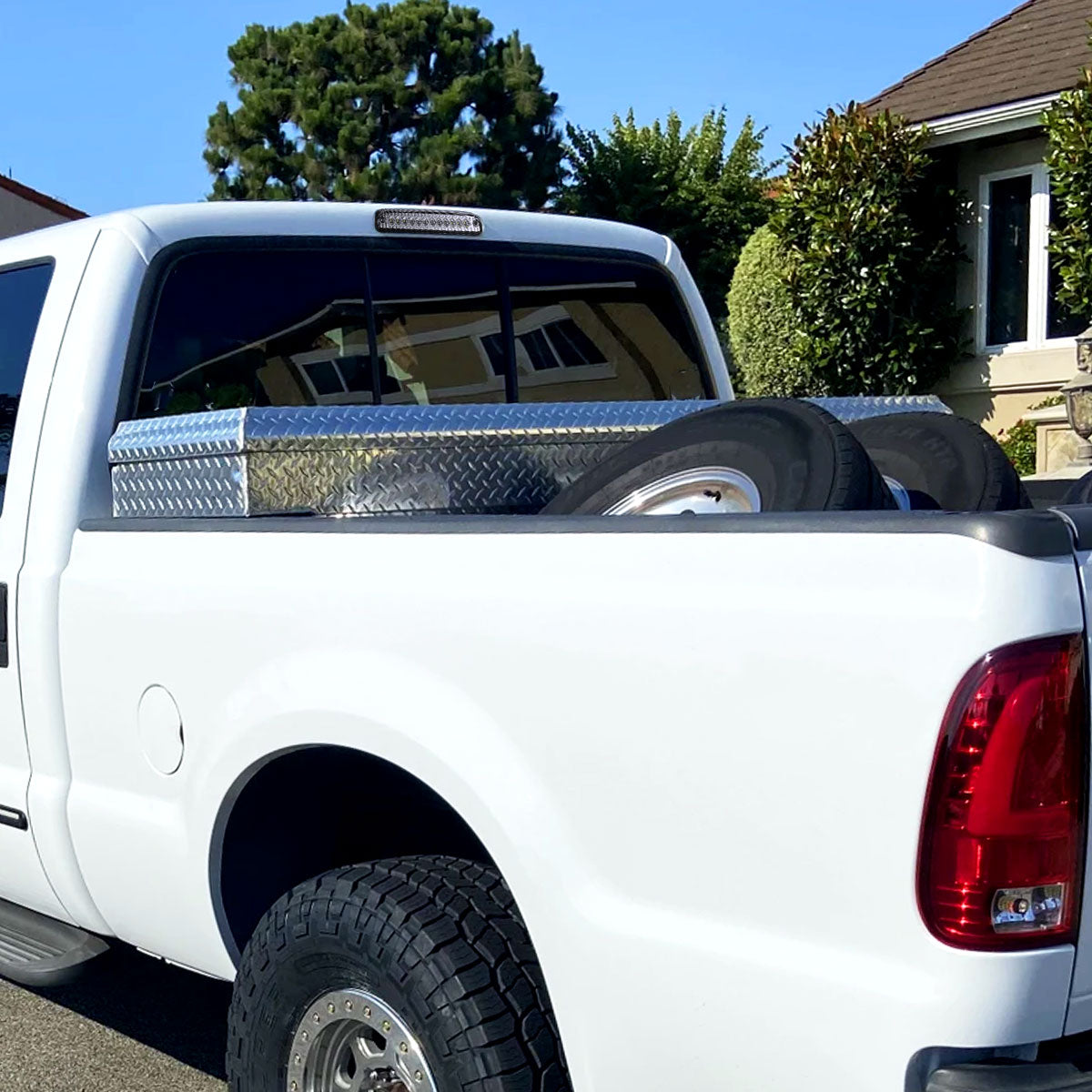 1993-2016 Ford F-250/F-350/F-450/F-550/Ranger Mazda B Series Pickup LED 3rd Brake Tail Light (Chrome Housing/Clear Lens)