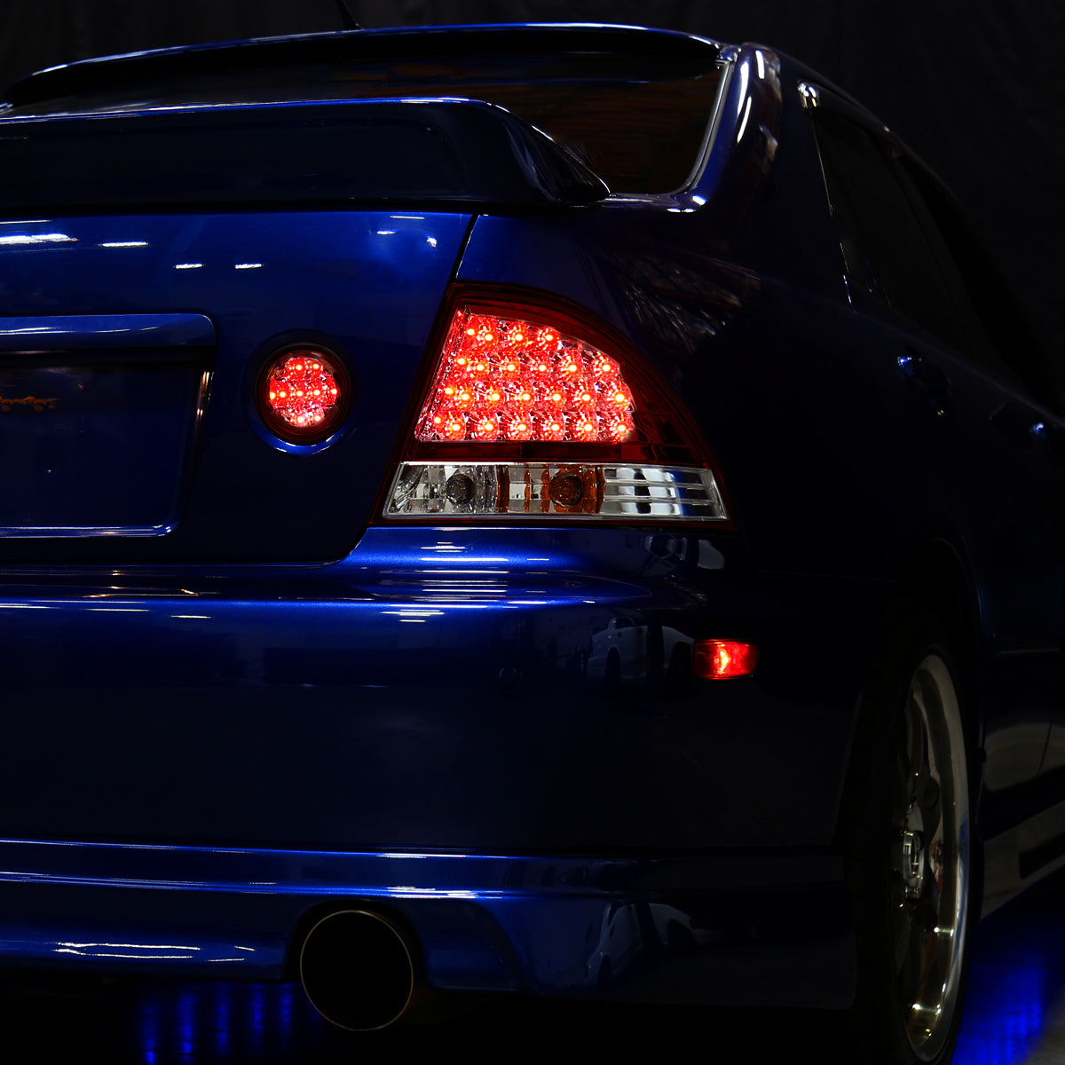 2001-2005 Lexus IS300 LED Tail Lights (Chrome Housing/Red Clear Lens)