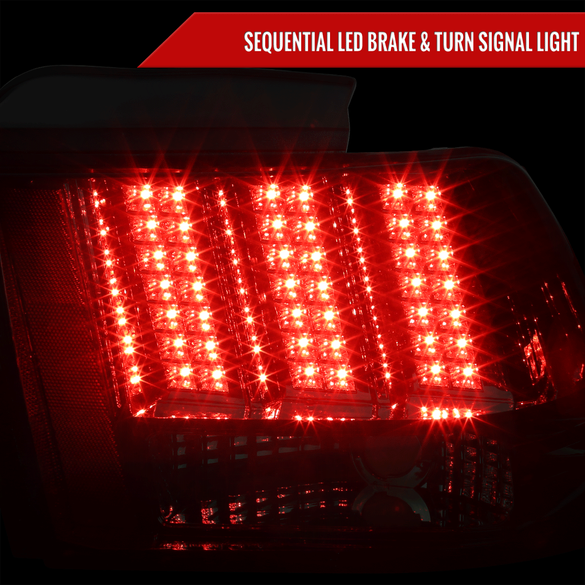 1999-2004 Ford Mustang Sequential LED Tail Lights - RS (Chrome Housing/Smoked Lens)
