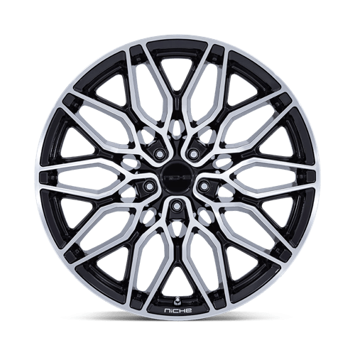 Niche NC277 CALABRIA 5 Gloss Black Machined 22x9 +27 5x112mm 66.6mm