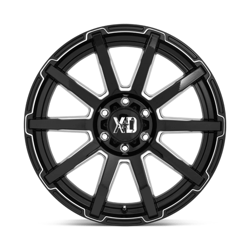 XD Series XD847 OUTBREAK Gloss Black Milled 22x10 +12 8x180mm 124.2mm