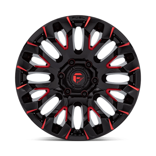 Fuel Offroad D829 QUAKE Gloss Black Milled Red Tint 18x9 +1 6x139.7mm 106.1mm