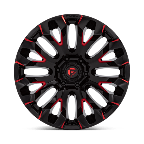 Fuel Offroad D829 QUAKE Gloss Black Milled Red Tint 20x10 -18 6x135mm 87.1mm