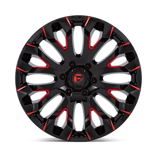 Fuel Offroad D829 QUAKE Gloss Black Milled Red Tint 20x9 +1 6x139.7mm 106.1mm