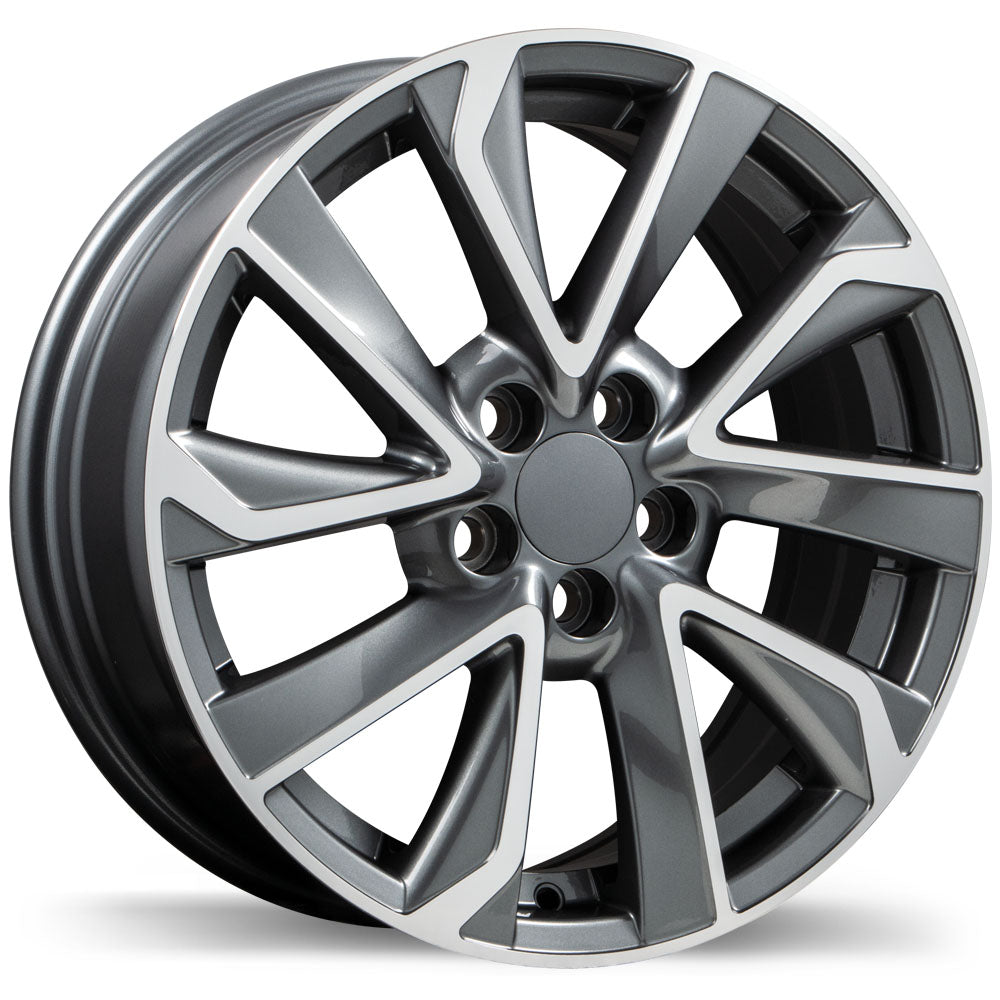 Replika R240 Gloss Gunmetal with Machined Face 16x6.5 +39 5x100mm 54.1mm