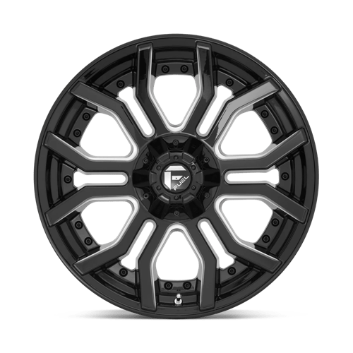Fuel Offroad D711 RAGE Gloss Black Milled 24x12 -44 6x135|6x139.7mm 106.1mm