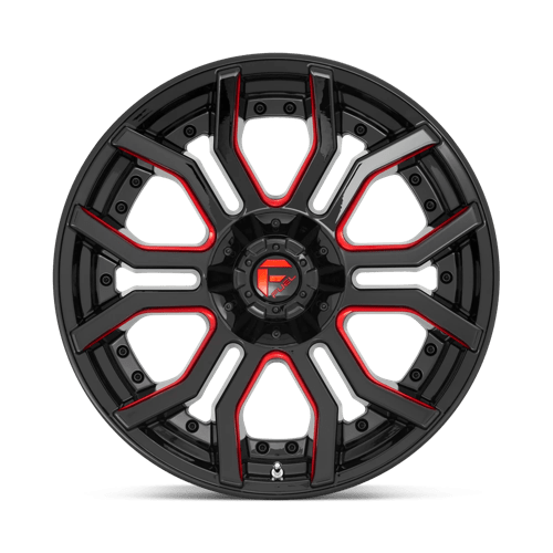 Fuel Offroad D712 RAGE Gloss Black Red Tinted Clear 22x10 -18 6x135|6x139.7mm 106.1mm