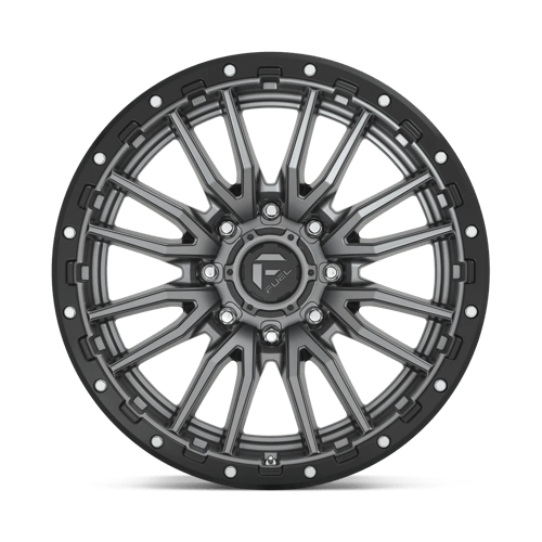 Fuel Offroad D680 REBEL Matte Gunmetal Black Bead Ring 22x10 -18 8x180mm 124.2mm