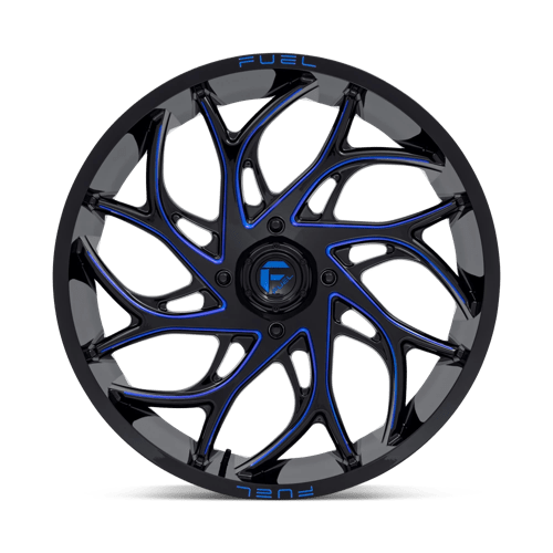 Fuel Offroad D778 RUNNER UTV Gloss Black Milled Candy Blue 24x7 +13 4x156mm 132mm
