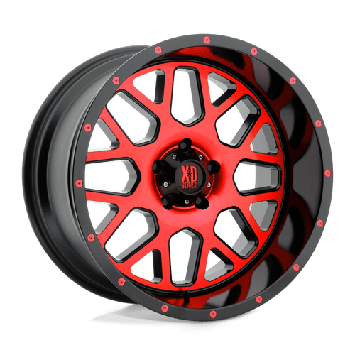 XD Series XD820 GRENADE Satin Black Mach Face Red Tint 20x10 -24 5x127mm 78.1mm