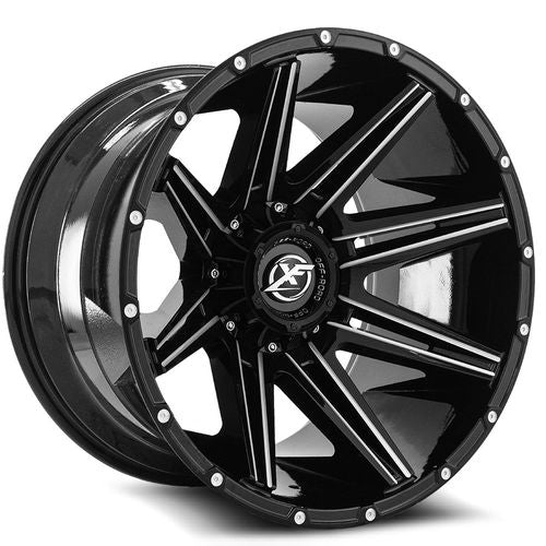 XF OFFROAD XF-220 - Gloss Black Milled Dots 18x9 ET0 5x127/5x139.7