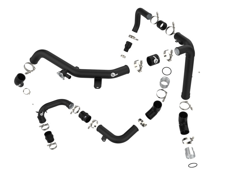 aFe 21 - 23 Ford Bronco V6 - 2.7Ltt BladeRunner Alum Hot & Cold Charge Pipe Kit - Black - Intercoolers - aFe