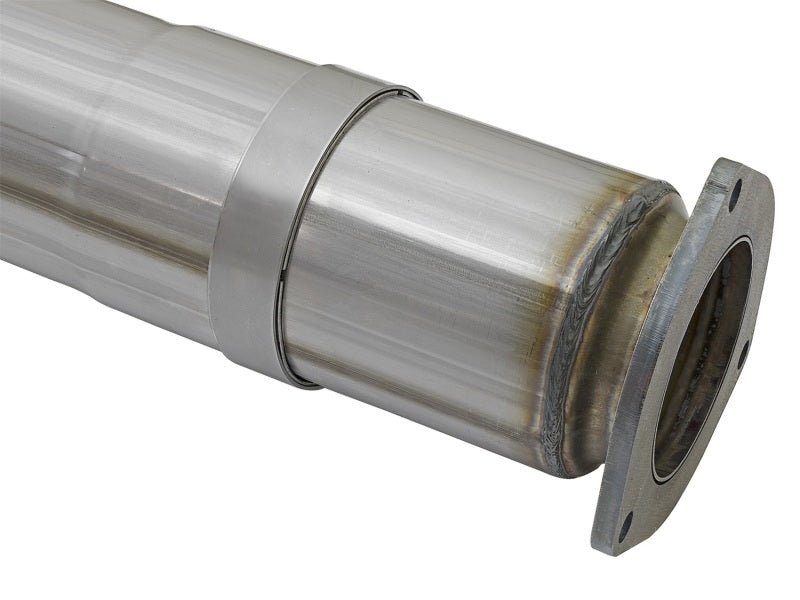 aFe ATLAS 5in DPF - Back Alum Steel Exhaust System w/Black Tip 2017 Ford Diesel Trucks V8 - 6.7L (td) - DPF Back - aFe