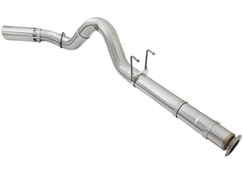 aFe ATLAS 5in DPF - Back Alum Steel Exhaust System w/Polished Tip 2017 Ford Diesel Trucks V8 - 6.7L (td) - DPF Back - aFe