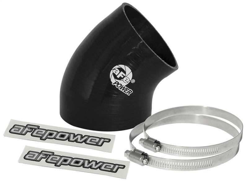 aFe MagnumFORCE Cold Air Int Sys Spare Parts Kit (4 - 3.5in ID x 40 Deg) Elbow Reducing Coupler - Blk Air Intake Components