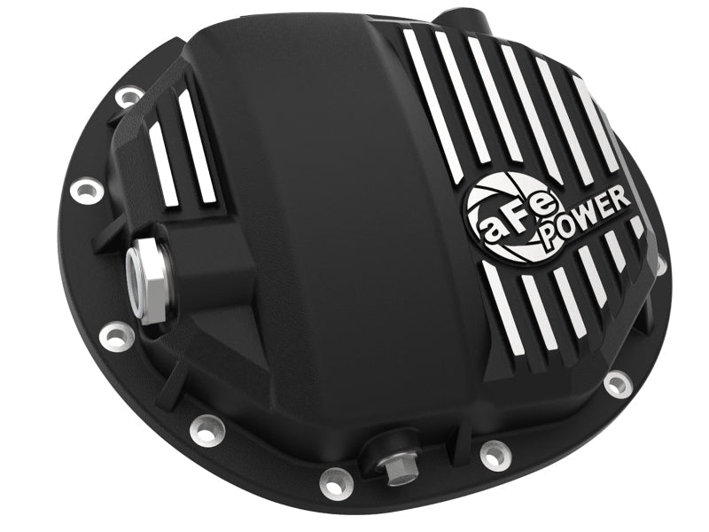 aFe Power Pro Series AAM 9.5/9.76 Rear Diff Cover Black w/Mach Fins 14 - 19 GM Silverado/Sierra 1500 - Diff Covers - aFe