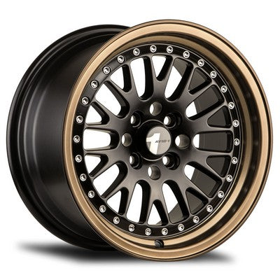 AVID.1 AV-12 Black W/ Bronze Lip 15x8 +25 4x100mm 73.1mm