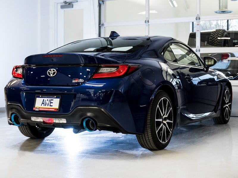 AWE Track Edition Exhaust for Subaru BRZ / Toyota GR86 / Toyota 86 / Scion FR-S - Vapor Blue Tips-Catback-AWE Tuning