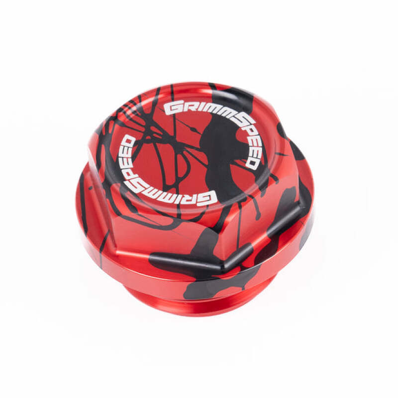 GrimmSpeed 89-22 Subaru All Models Bolt Oil Caps - Red/Black