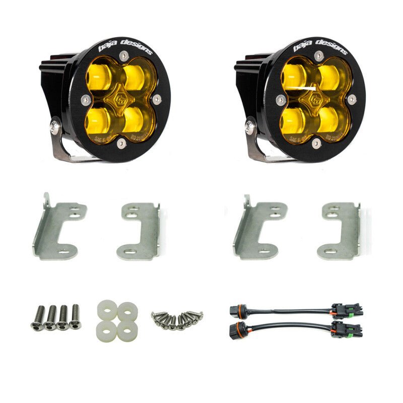 Baja Designs 07 - 09 Wrangler JK w/OE Bumper Squadron R SAE Fog Pocket Kit - Amber - Light Bars & Cubes - Baja Designs
