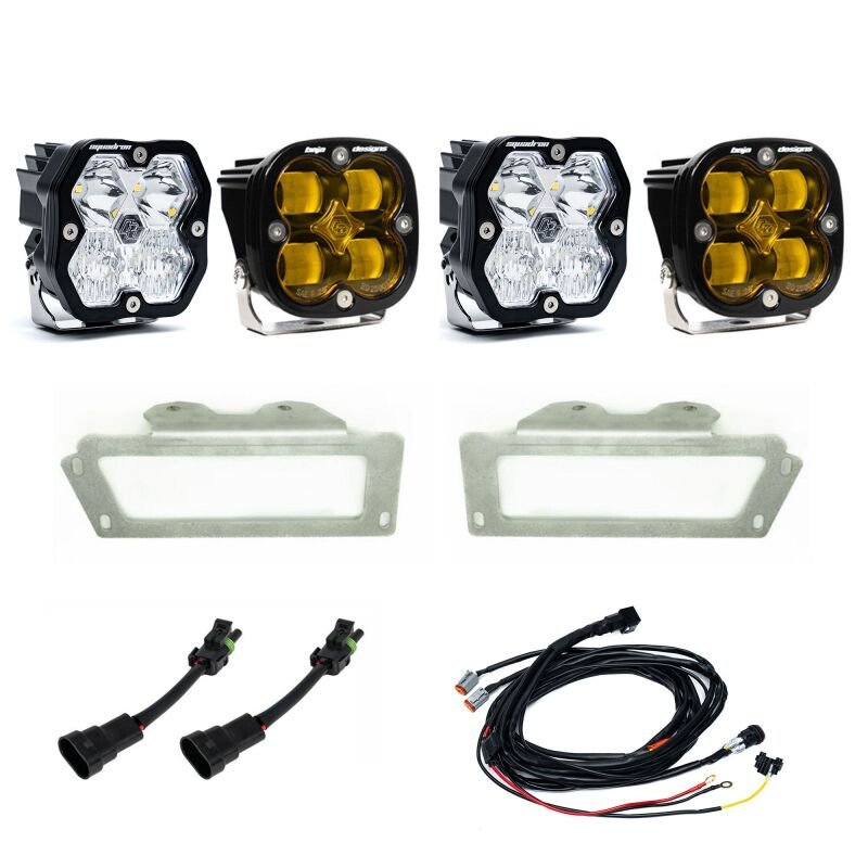 Baja Designs 10 - 18 Dodge Ram 2500/3500 / 09 - 12 1500 Squadron SAE 2.0 Fog Kit (SAE Fog) - Baja Amber - Fog Lights - Baja Designs