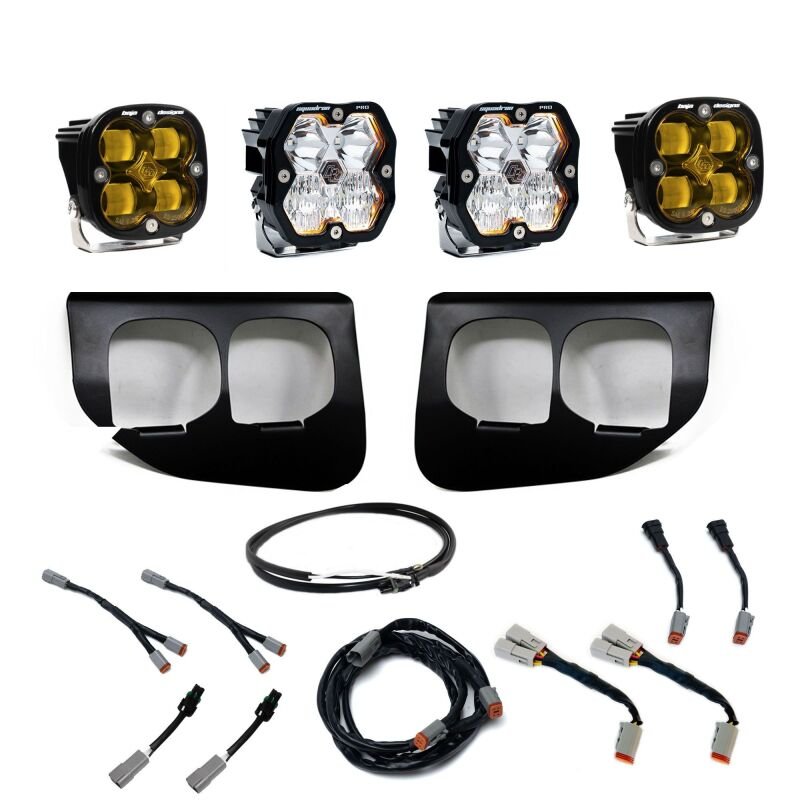 Baja Designs 20 - 22 Ford SD Squadron Pro/SAE 2.0 Fog Pocket Kit Upfitter (SAE Fog) - Baja Amber - Fog Lights - Baja Designs