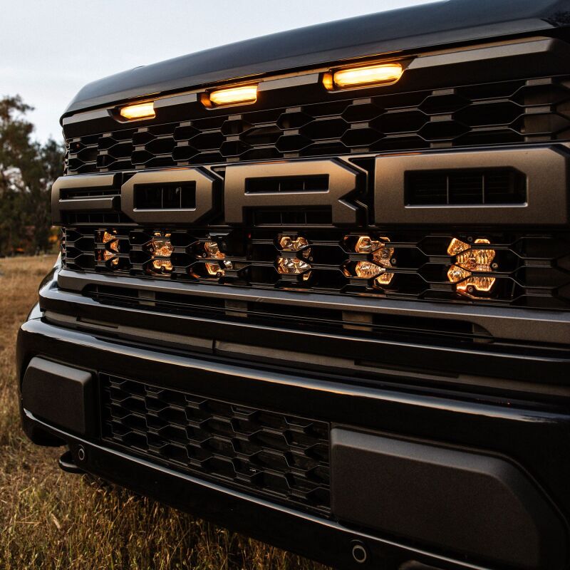 Baja Designs 2021+ Ford Raptor (Incl. 2024 R/37) Squadron Pro 2.0 Behind Grille Kit (MP) - Clear - Light Bars & Cubes - Baja Designs