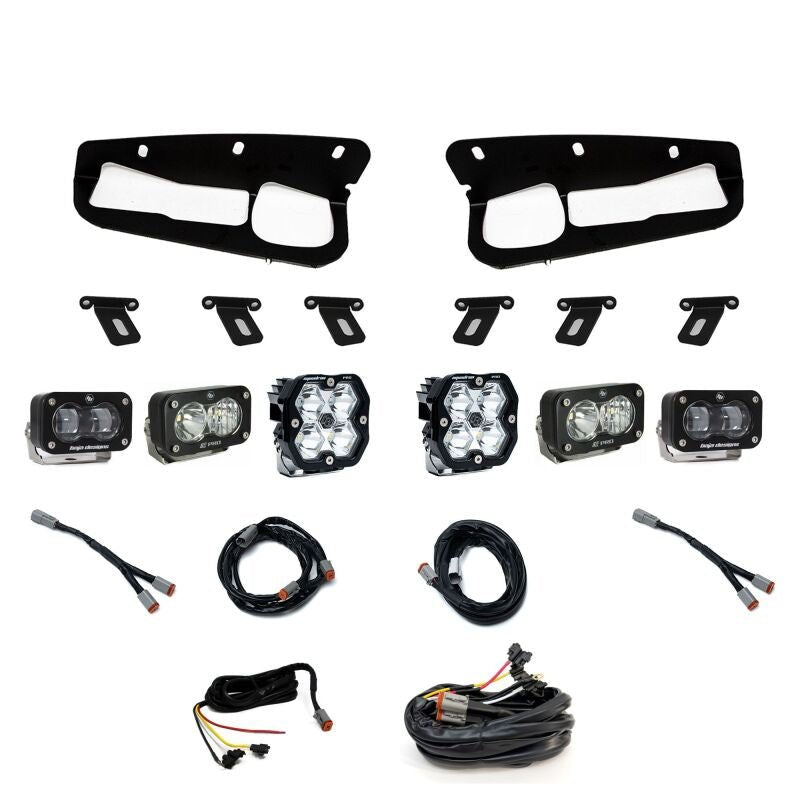 Baja Designs 21 - 25 Ford Bronco Squadron 2.0 Pro (Spot) / S2 SAE / S2 Pro D/C FPK Steel Bumper w/UP - Light Bars & Cubes - Baja Designs