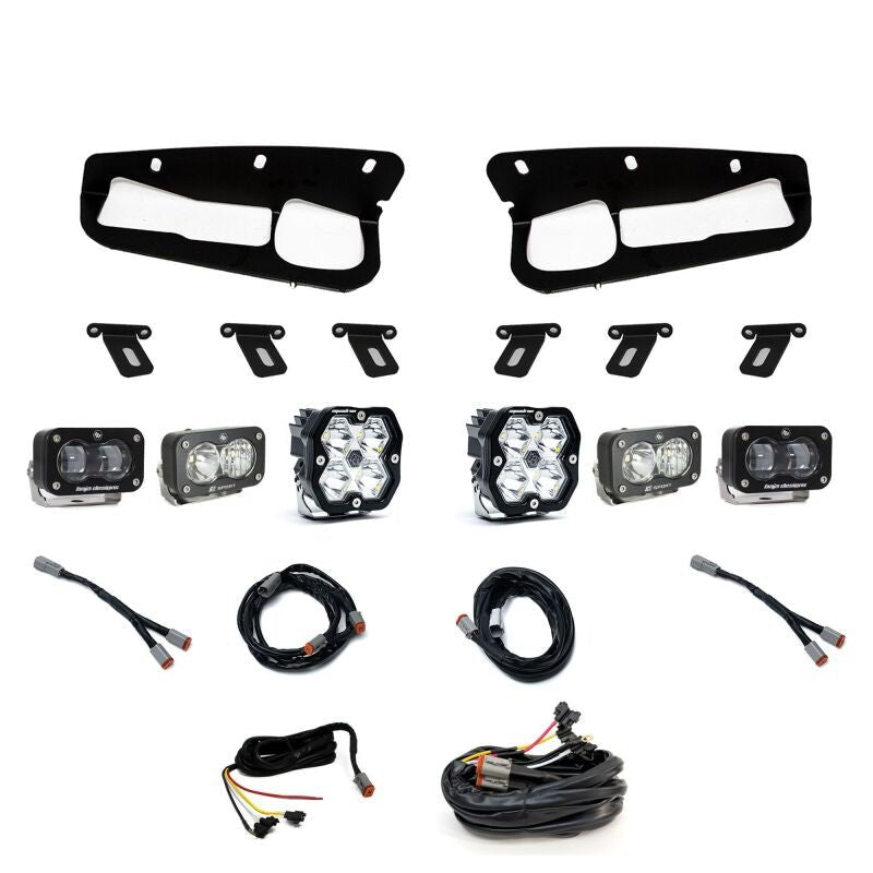 Baja Designs 21 - 25 Ford Bronco Squadron 2.0 Sport (Spot) / S2 SAE / S2 Sport D/C Steel Bmpr w/UP - Light Bars & Cubes - Baja Designs