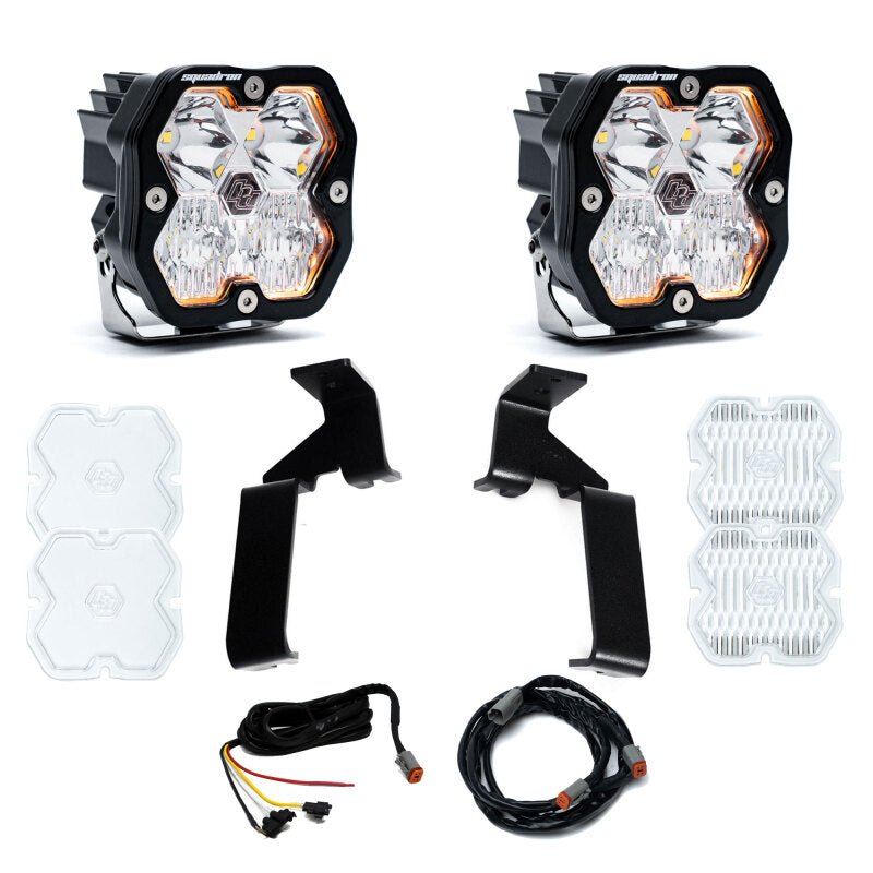 Baja Designs 21 - 25 Ford Raptor Squadron Sport 2.0 A - Pillar Kit (Driving/Combo) - Clear - Light Bars & Cubes - Baja Designs