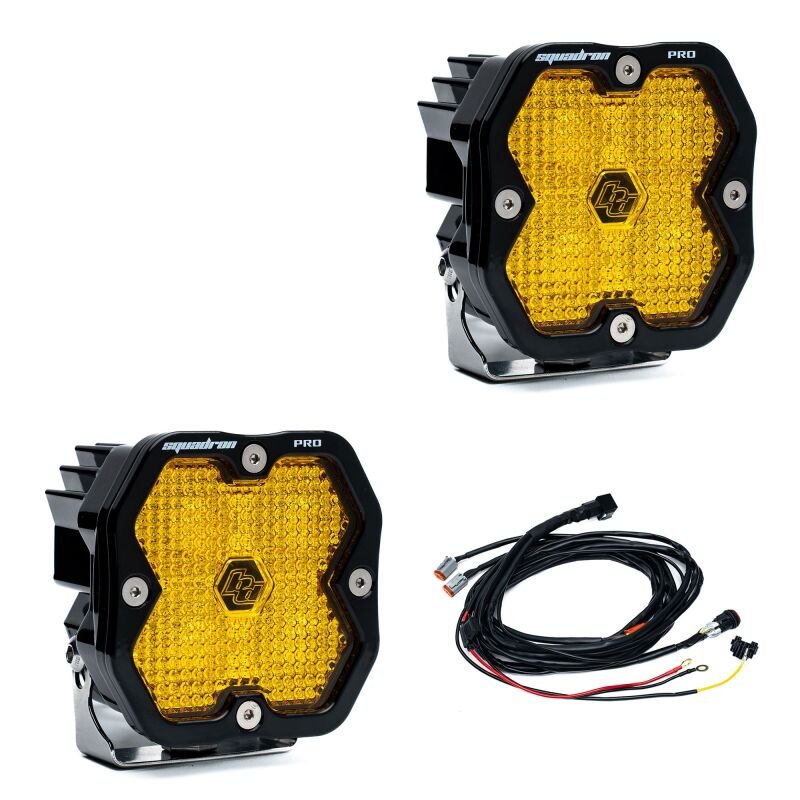 Baja Designs Squadron 2.0 Pro LED Work/Scene (Pair) - Baja Amber - Light Bars & Cubes - Baja Designs